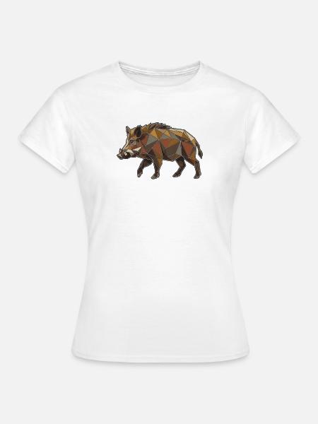Poly Stil Wildschwein - Frauen T-Shirt - Weiß