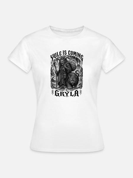 Grýla Gehörnte Winterhexe Isländische Sage Rauhnäc - Frauen T-Shirt - Weiß