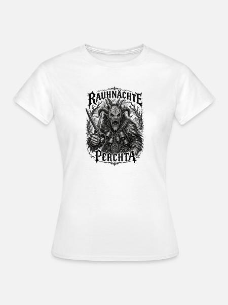 Rauhnächte Perchta Schnitzkunst Glocken Krampus - Frauen T-Shirt - Weiß