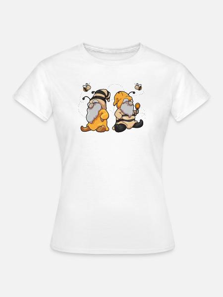 Bienen Humor Bee Happy - Frauen T-Shirt - Weiß