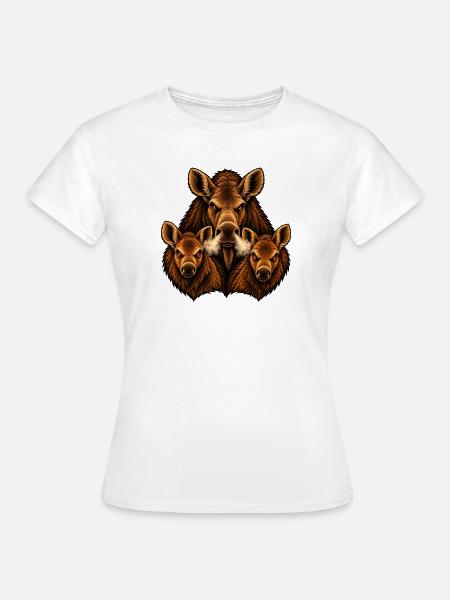 Elch, Kuh und Kälber - Frauen T-Shirt - Weiß