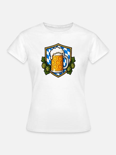 Bayerisches Bierkrug Emblem - Frauen T-Shirt - Weiß