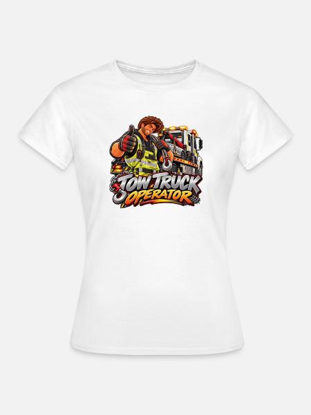 Cartoon-Schleppfahrer - Frauen T-Shirt - Weiß