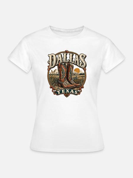 Texas Dallas Cowboy Stiefel - Frauen T-Shirt - Weiß