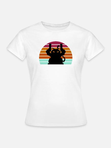 Cat Gun - Frauen T-Shirt - Weiß