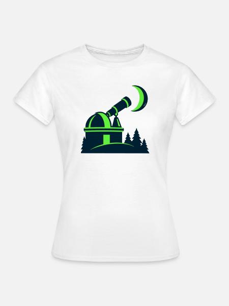 Sternwarte Teleskop Grafik - Frauen T-Shirt - Weiß