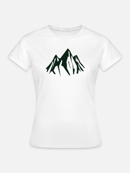 Dunkle Bergsilhouette in Grün - Frauen T-Shirt - Weiß