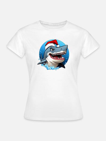 Haie Weihnachten - Frauen T-Shirt - Weiß
