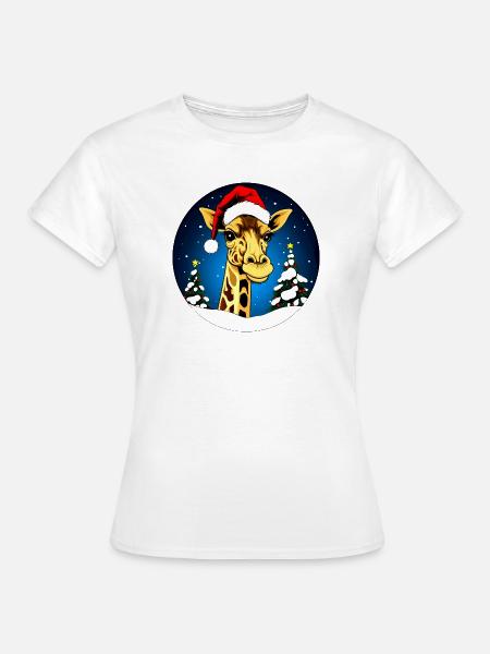 Giraffen Weihnachten - Frauen T-Shirt - Weiß