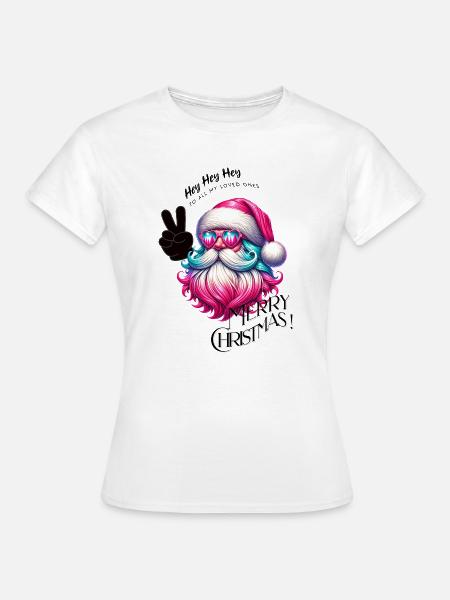 Weihnachtsmann - Fröhliche Weihnachten - Design3 - Frauen T-Shirt - Weiß