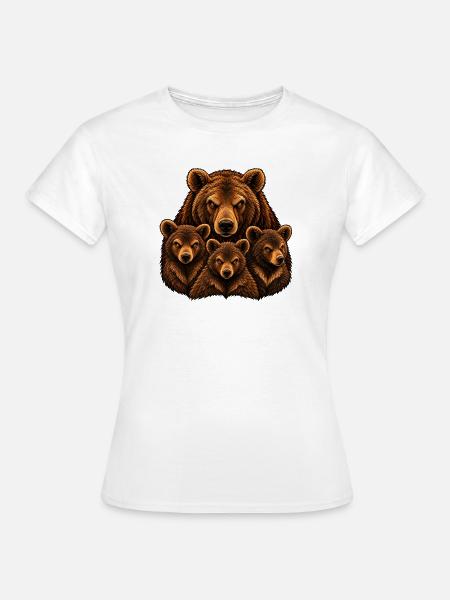 Weibliche Bären und Bärenjungen - Frauen T-Shirt - Weiß