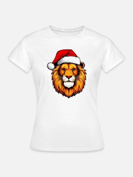 Weihnachten Löwe - Frauen T-Shirt - Weiß