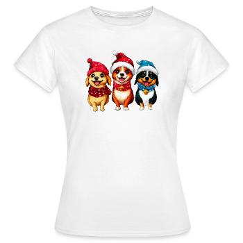 Hunde Weihnachten - Frauen T-Shirt - Weiß - Vorne - AI Model Female 172 dark (172cm)