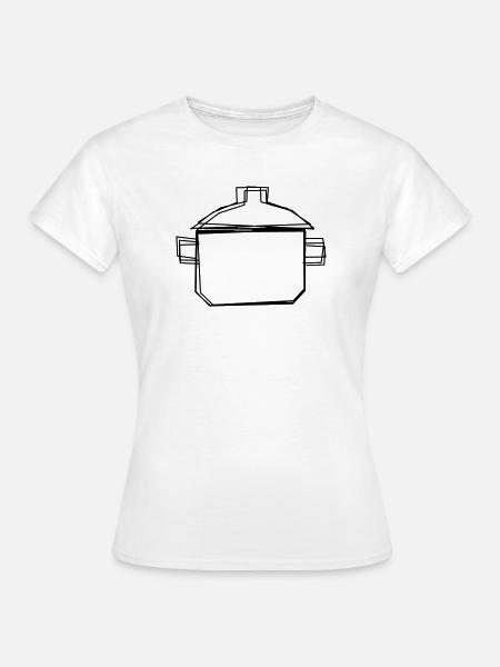 Kochtopf handgezeichnet - Frauen T-Shirt - Weiß