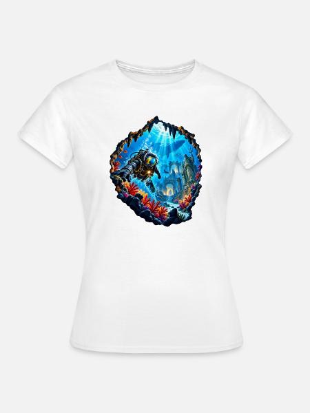 Taucher Unterwasserruinen Expedition Tauchen - Frauen T-Shirt - Weiß