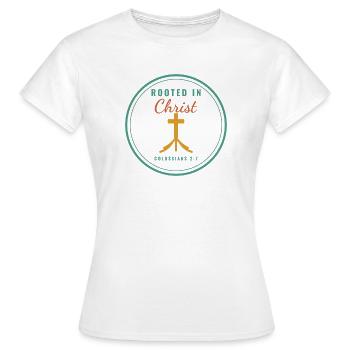 Rooted in Christ – Colossians 2:7 Christian - Frauen T-Shirt - Weiß - Vorne - AI Model Female 172 dark (172cm)