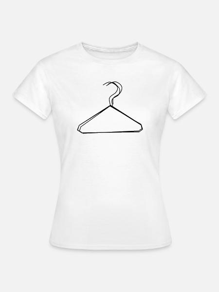 Kleiderbügel handgezeichnet - Frauen T-Shirt - Weiß