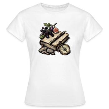 Botanisches Reisebuch - Frauen T-Shirt - Weiß - Vorne - AI Model Female 172 dark (172cm)