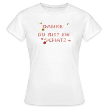 du bist ein Schatz - Frauen T-Shirt - Weiß - Vorne - AI Model Female 172 dark (172cm)