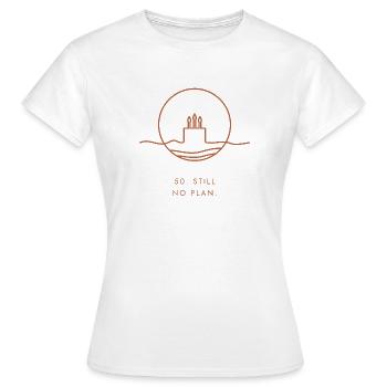 50. Geburtstagsgeschenk – 50. Immer noch kein Plan. - Frauen T-Shirt - Weiß - Vorne - AI Model Female 172 dark (172cm)