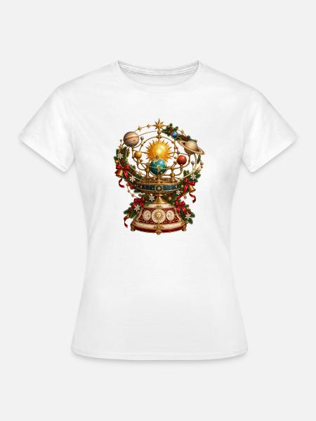 Weihnachtshimmlische Orrery - Frauen T-Shirt - Weiß