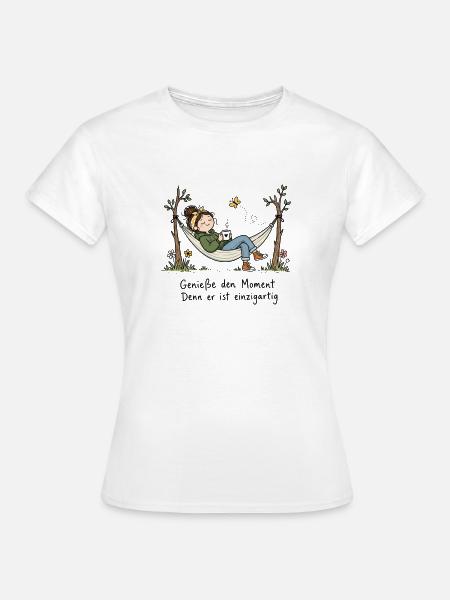 Genieße den Moment Einzigartig Hängematte - Frauen T-Shirt - Weiß