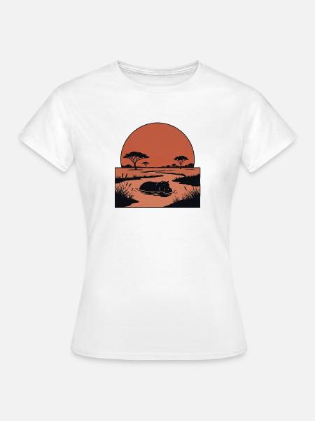 Nilpferd Savanne Afrika - Frauen T-Shirt - Weiß