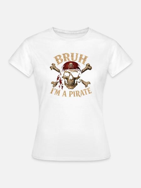 Bruder, ich bin ein Piraten-Retro-Piratenschädel - Frauen T-Shirt - Weiß