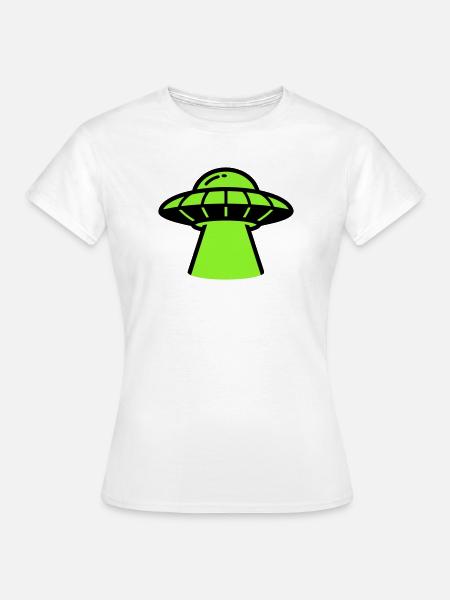 Alien Ufo Raumschiff Grafik - Frauen T-Shirt - Weiß
