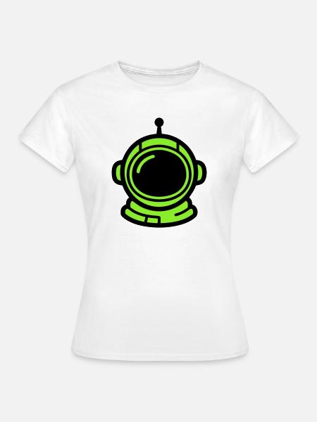 Astronauten Helm Neon Icon - Frauen T-Shirt - Weiß