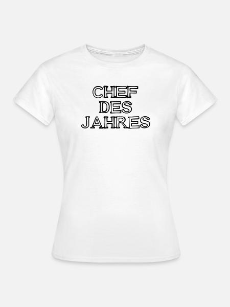Chef des Jahres Schriftzug handgezeichnet - Frauen T-Shirt - Weiß