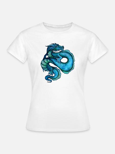 Azurblauer Ozeandrache - Frauen T-Shirt - Weiß