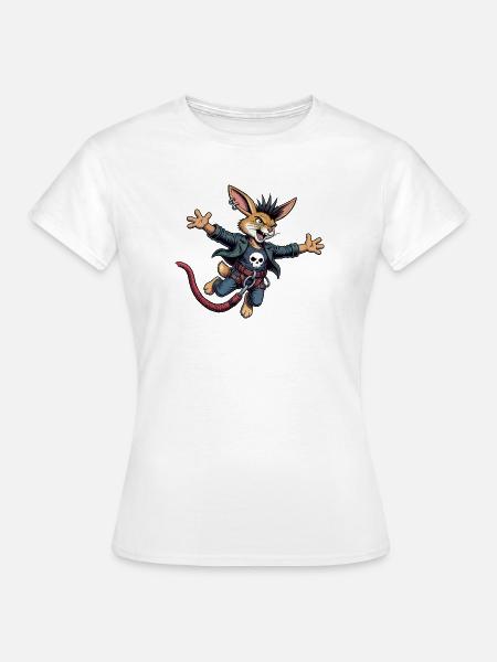 Punk Im Freiflug Um Bungee Kabel - Frauen T-Shirt - Weiß