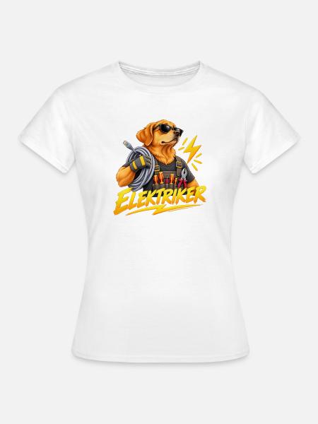 Elektriker Hund Kabelrolle - Frauen T-Shirt - Weiß