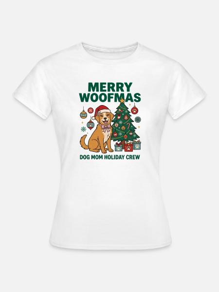 Fröhliche Woofmas Hundemama-Weihnachtscrew - Frauen T-Shirt - Weiß