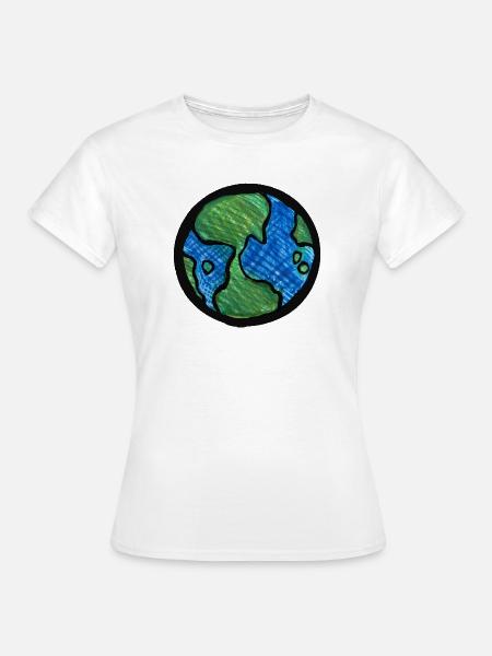 Earth Globe Aquarell - Frauen T-Shirt - Weiß