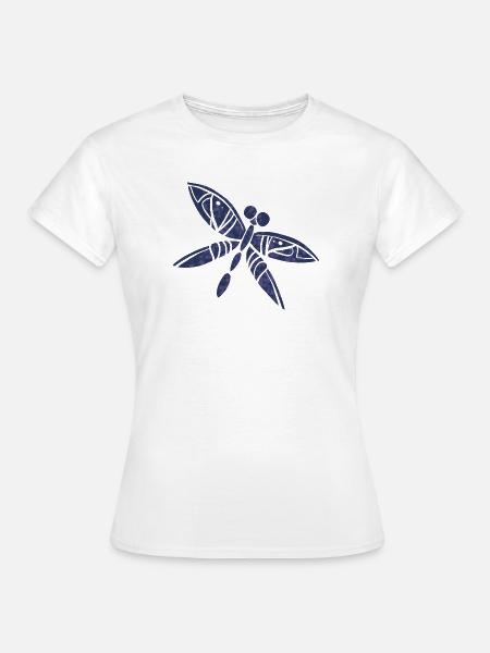 Violette Libellen-Aquarell - Frauen T-Shirt - Weiß