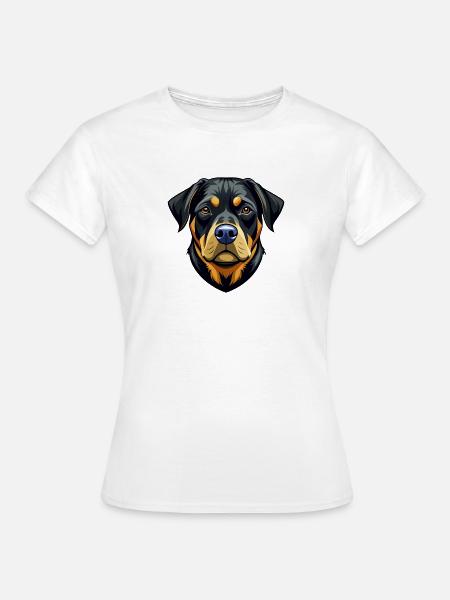 Rottweiler-Hundekopf - Frauen T-Shirt - Weiß