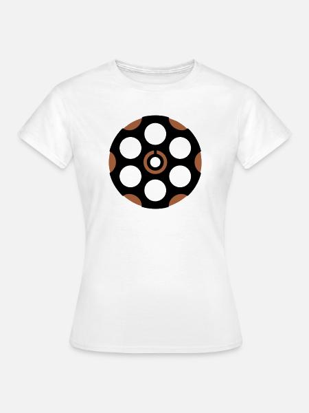 Revolver Trommel Grafik - Frauen T-Shirt - Weiß