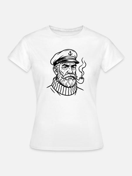 Seemann mit Pfeife - Frauen T-Shirt - Weiß