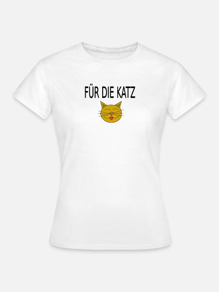 Gelber Katzengesicht Zunge - Frauen T-Shirt - Weiß