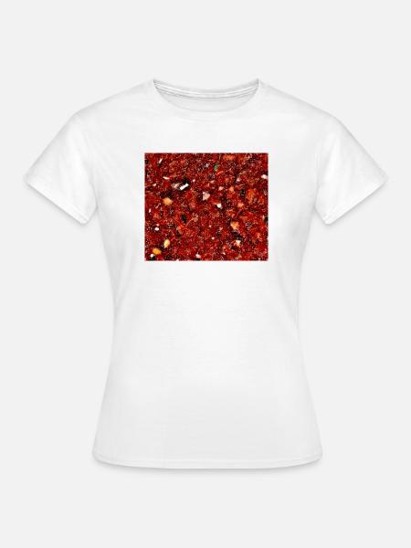 Tiefrotes Texturmuster - Frauen T-Shirt - Weiß