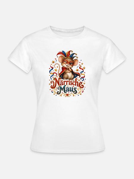 Närrische Maus Karneval Design - Frauen T-Shirt - Weiß