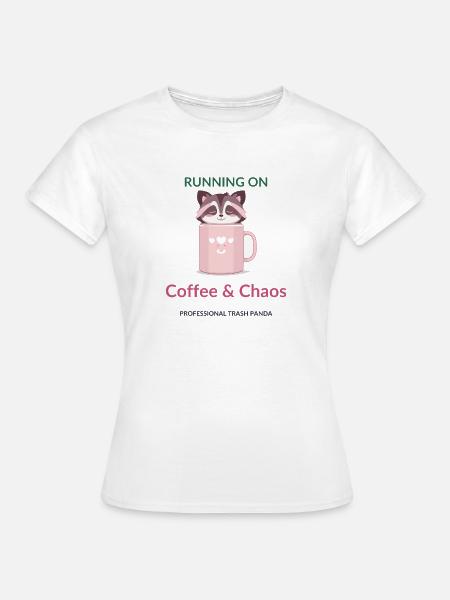 Kaffee-Chaos-Panda-Tasse - Frauen T-Shirt - Weiß