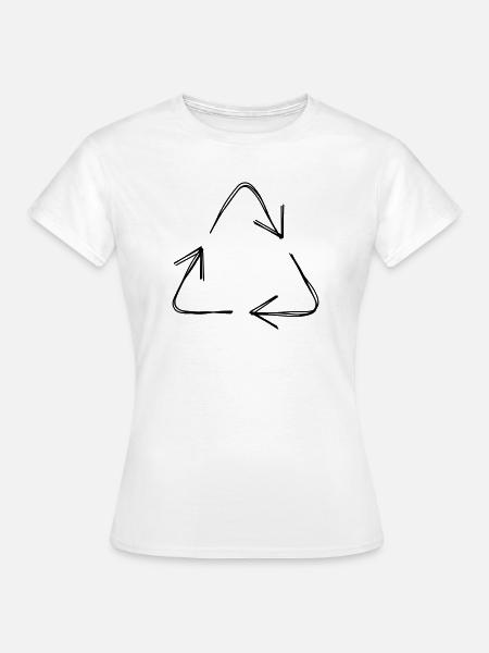 Recycling handgezeichnet - Frauen T-Shirt - Weiß