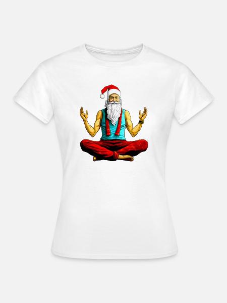 Yogi Weihnachtsmann Yoga - Frauen T-Shirt - Weiß