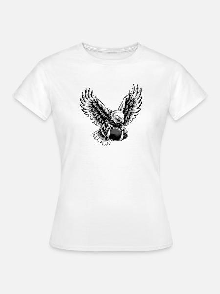 Adler mit American Football - Frauen T-Shirt - Weiß