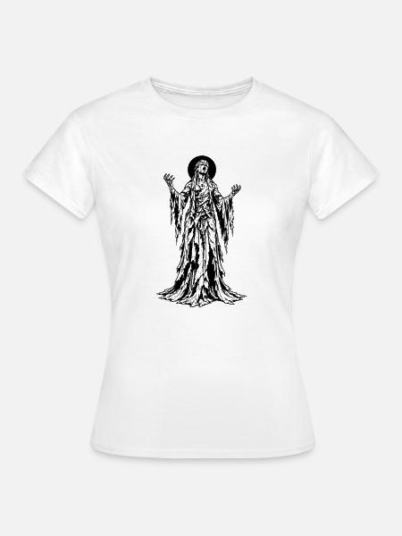 Dark Blindfolded Priestess Gothic Art - Frauen T-Shirt - Weiß