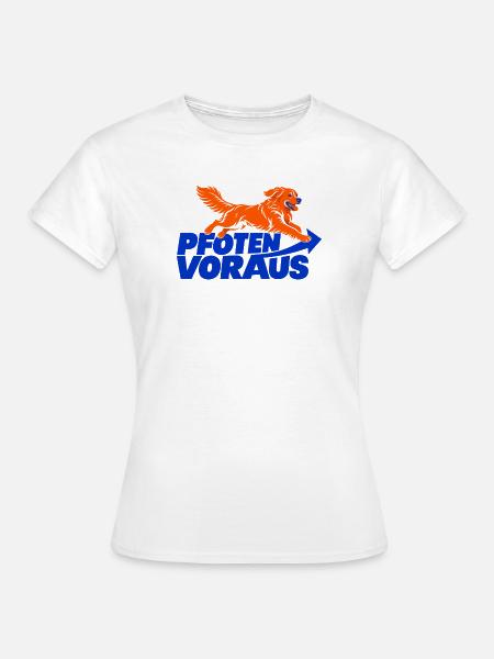 Pfoten voraus – Golden Retriever - Frauen T-Shirt - Weiß