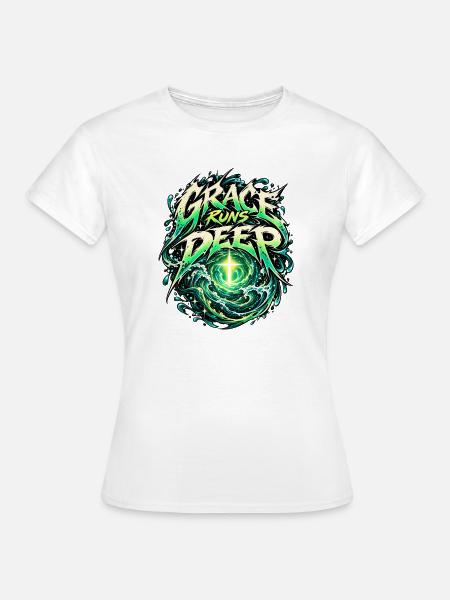 Grage Runs Deeper Neon Ozean - Frauen T-Shirt - Weiß